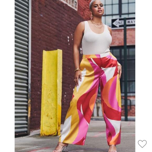 NEW Eloquii Printed Wide Leg Pant in Graphic Swirl Size 16 - Picture 1 of 12